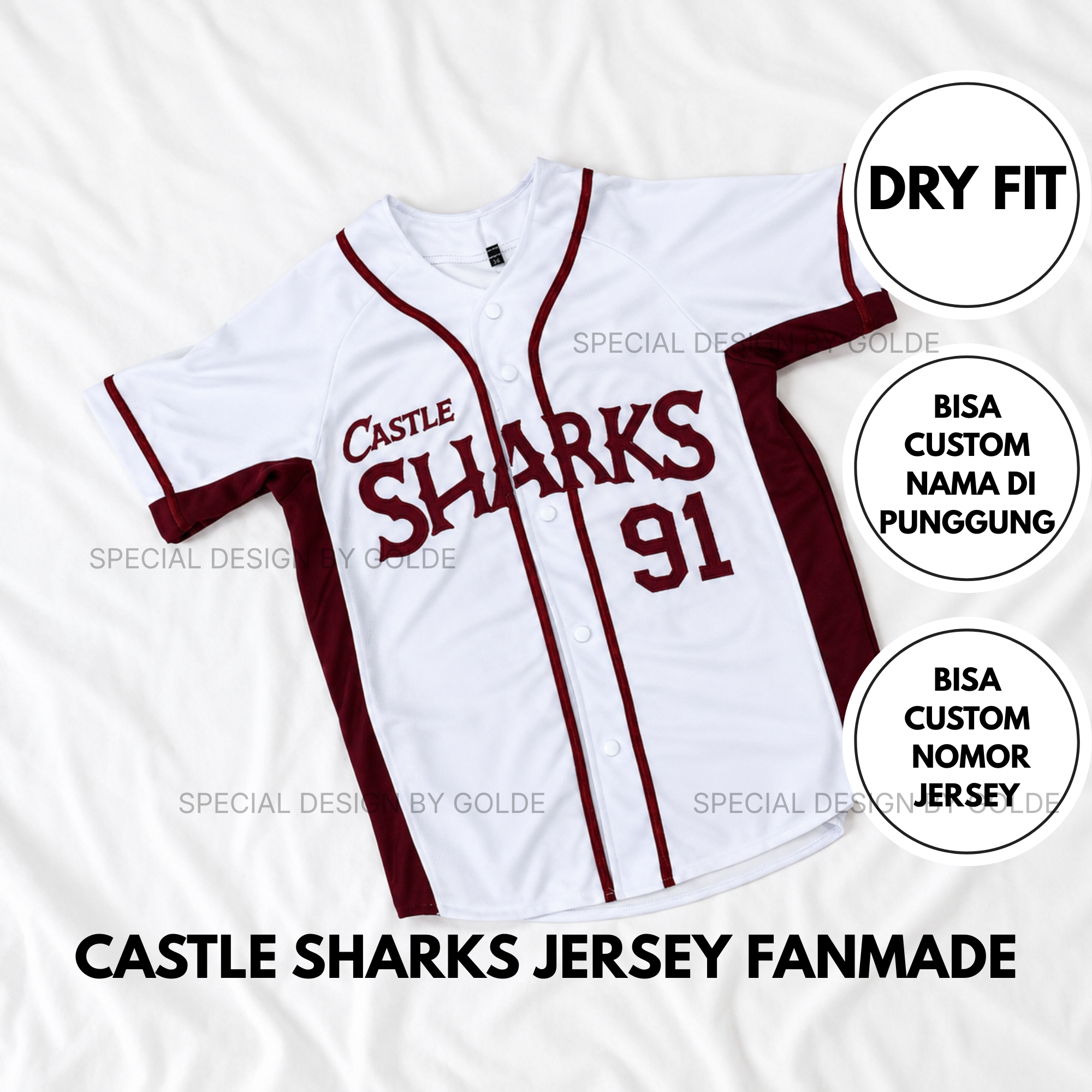 Castle Sharks Fanmade Baseball T-shirt